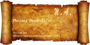 Mezey András névjegykártya